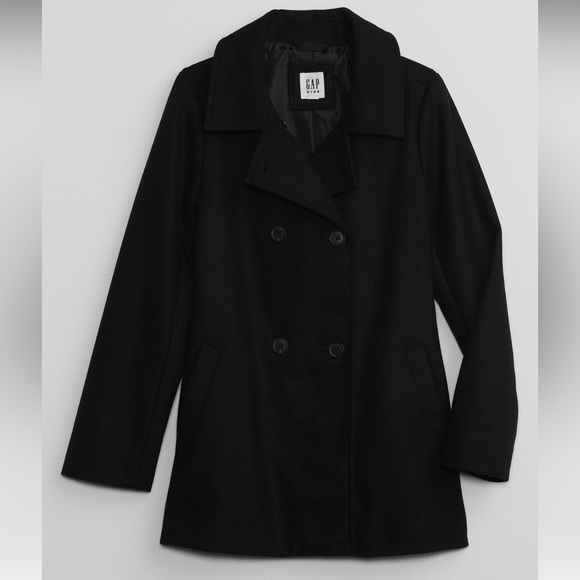 GAP KIDS NWT navy wool lined pea coat   Gorgeous Sz M - Picture 1 of 6
